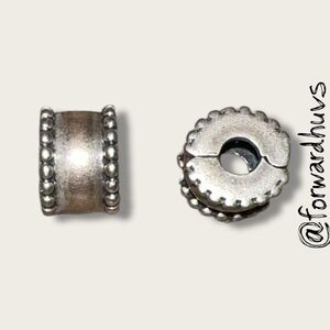 Retired Pandora Sterling Silver Clip Charm – Beaded Edge